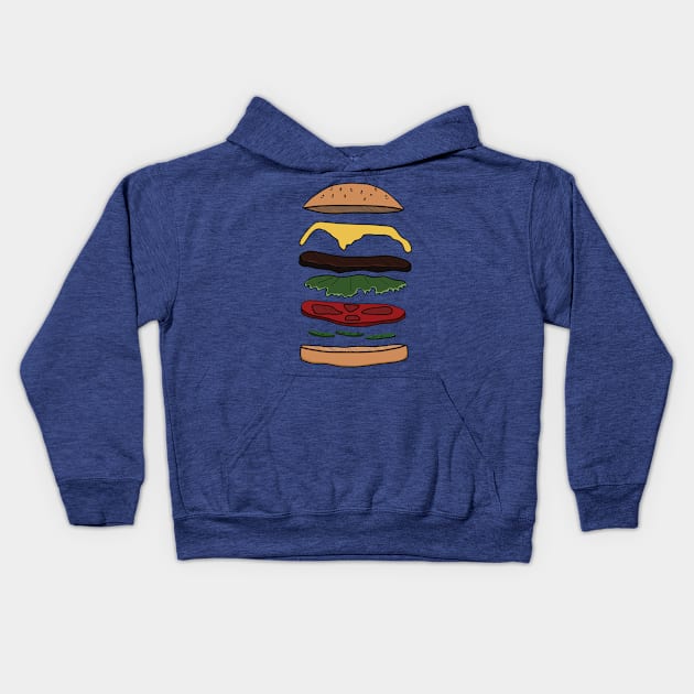 colored burger layers Kids Hoodie by fradj